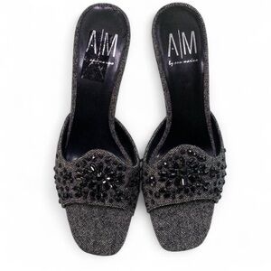 Ann Marino Gray Embellished Heels